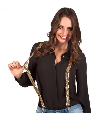 Tirantes lentejuela oro