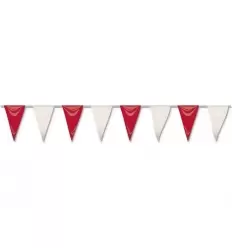 BOLSA BANDERA TRIANGULAR BLANCA Y ROJA