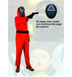 DISFRAZ JUEGO DEL CALAMAR TRIÁNGULO-CUADRADO ADULTO