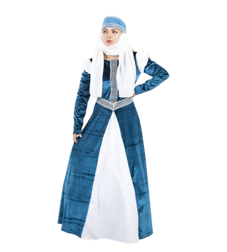 Comprar Disfraz de Reina Medieval Azul - Disfraces Medievales para Mujer