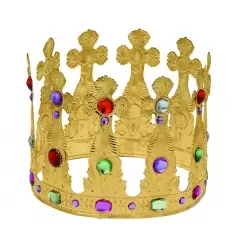 Metal big gemstones crown