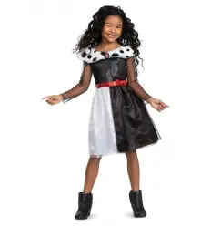 DISFRAZ VESTIDO CRUELA DISNEY INFANTIL