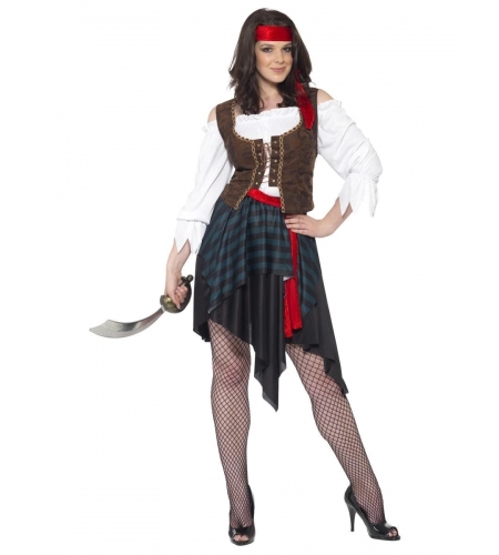 Disfraz pirata mujer adulto falda