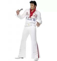 DISFRAZ ELVIS BLANCO LUJO ADULTO