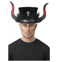 SOMBRERO COPA DEMONIO CON CUERNOS