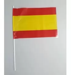 Pack 25 Banderas España con palo pvc 75x50 cm