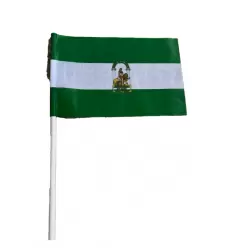 Bandera Andalucía con palo puc 20x30cm