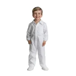 Fato-macaco de trabalho branco infantil