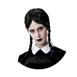 PELUCA TRENZA NEGRA MIERCOLES