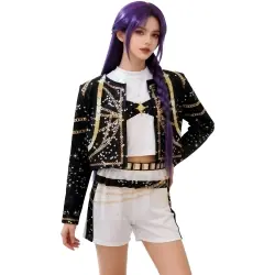 K-Pop Rumi branco e preto adulto