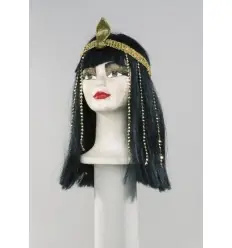 Peruca de cleopatra com serpente.