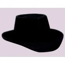 Sombrero tejano flocado negro