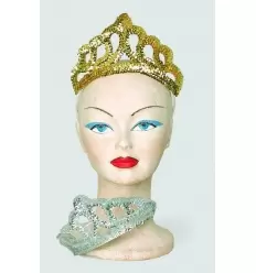 Diadem mit goldene oder sibere pailletten