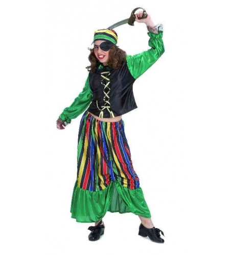 Pirate green girl costume. Size 6. - Your Online Costume Store