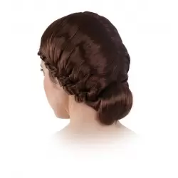 PELUCA CON TRENZADO LATERAL Y MOÑO