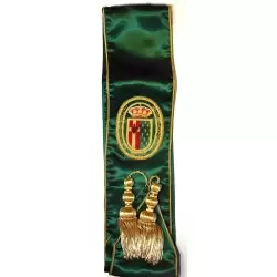 BANDA CONCEJAL ESCUDO PERSONALIZADO BORDADO Y FLECOS 