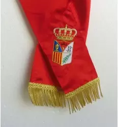BANDA CONCEJAL ESCUDO PERSONALIZADO BORDADO Y FLECOS 