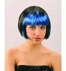 Wig with blue fringe