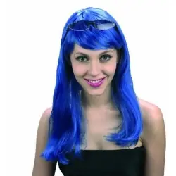 Wig with large length mane blue