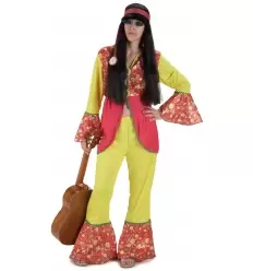 Fato hippie flor mulher