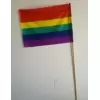 BANDERA ORGULLO GAY 60X40 CON PALO DE MADERA
