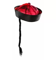 Chapeau chinois tresse tissu