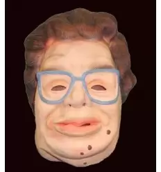 Damen maske mit brille