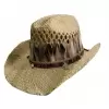 SOMBRERO VAQUERO PAJA ADULTO CON PLUMAS