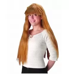 Wig with long smooth hair with bangs